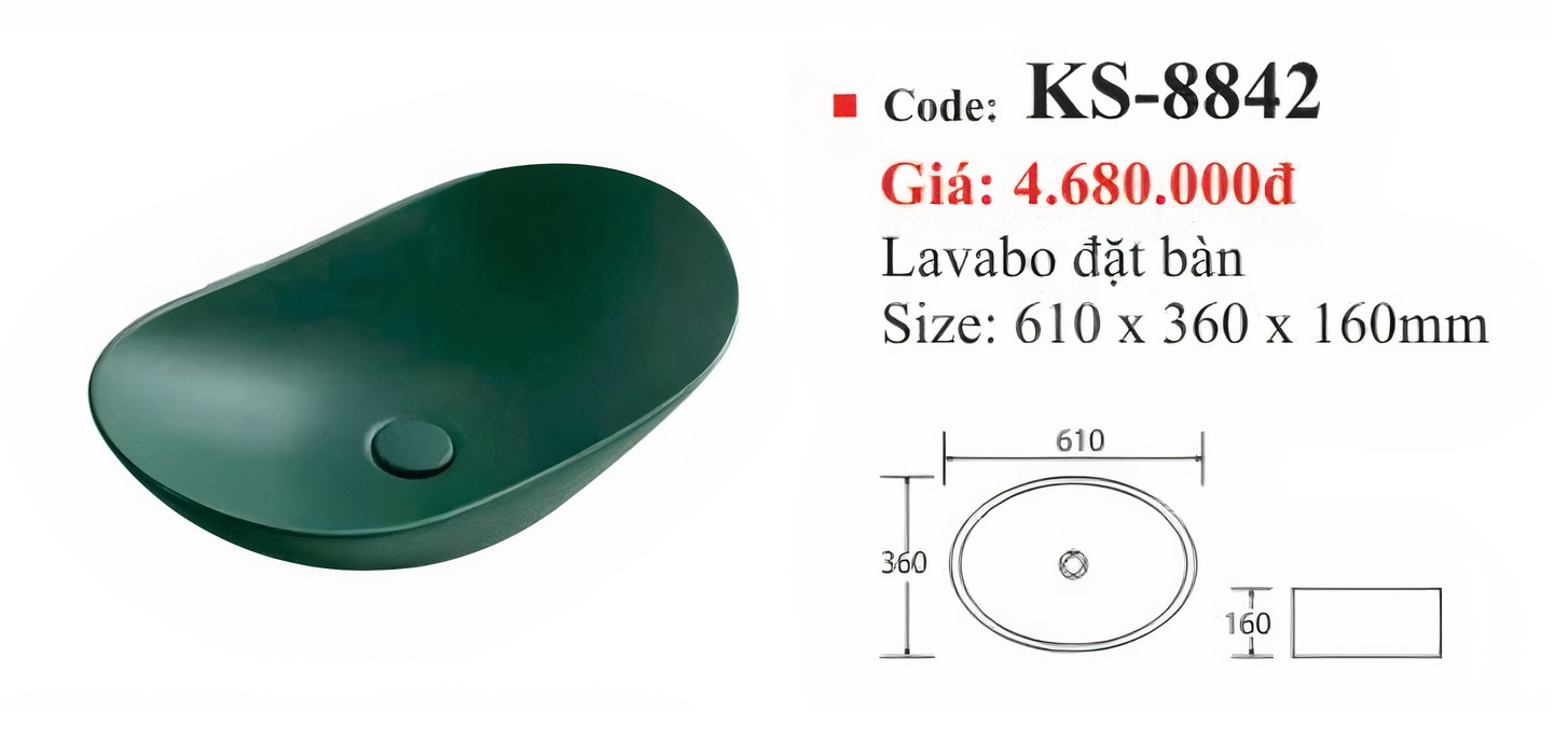 Lavabo đặt bàn Kassani KS-8842